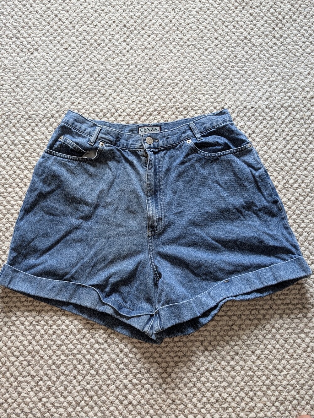 Vintage CENZA By Palmetto's Women's High-Rise Blue Denim Shorts